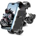 Motorcycle Phone Mount, Upgrade [Full Protection] [Security Lock] Bike Phone Mount 360° Rotatable, Phone Holder for Bicycle, Scooter, Handlebar, Widely Compatible with Cellphones (4.7-6.7”)